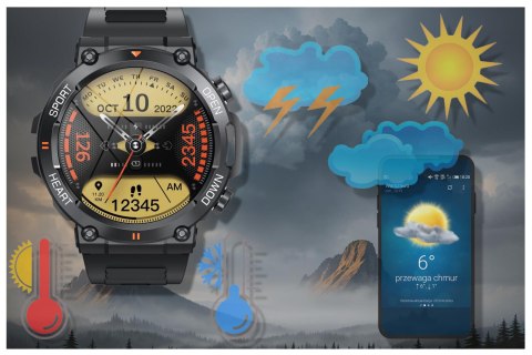 SMARTWATCH MĘSKI GRAVITY GT7-1 PRO - WYKONYWANIE POŁĄCZEŃ, PULSOKSYMETR (sg018a) Gravity