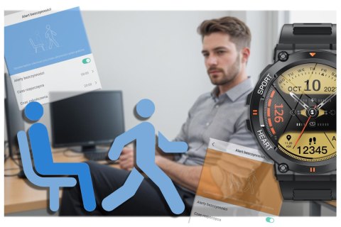 SMARTWATCH MĘSKI GRAVITY GT7-1 PRO - WYKONYWANIE POŁĄCZEŃ, PULSOKSYMETR (sg018a) Gravity