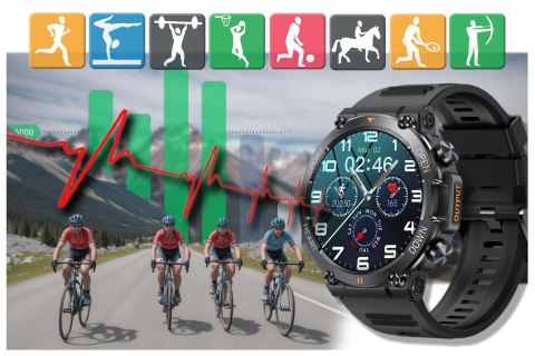 SMARTWATCH MĘSKI GRAVITY GT7-1 PRO - WYKONYWANIE POŁĄCZEŃ, PULSOKSYMETR (sg018a) Gravity
