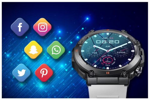 SMARTWATCH MĘSKI GRAVITY GT7-6 PRO - WYKONYWANIE POŁĄCZEŃ, PULSOKSYMETR (sg018f) Gravity