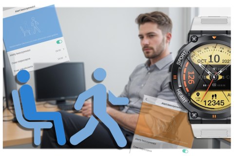 SMARTWATCH MĘSKI GRAVITY GT7-6 PRO - WYKONYWANIE POŁĄCZEŃ, PULSOKSYMETR (sg018f) Gravity