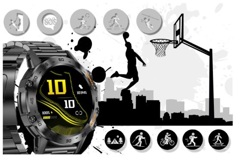 SMARTWATCH MĘSKI GRAVITY GT9-2 - WYKONYWANIE POŁĄCZEŃ, CIŚNIENIOMIERZ (sg021b) Gravity