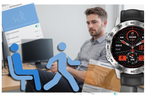 SMARTWATCH MĘSKI GRAVITY GT9-6 - WYKONYWANIE POŁĄCZEŃ, CIŚNIENIOMIERZ (sg021f) Gravity