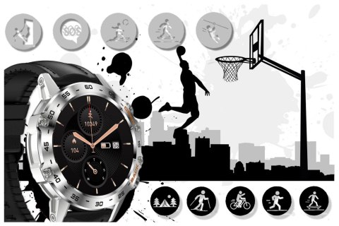 SMARTWATCH MĘSKI GRAVITY GT9-6 - WYKONYWANIE POŁĄCZEŃ, CIŚNIENIOMIERZ (sg021f) Gravity