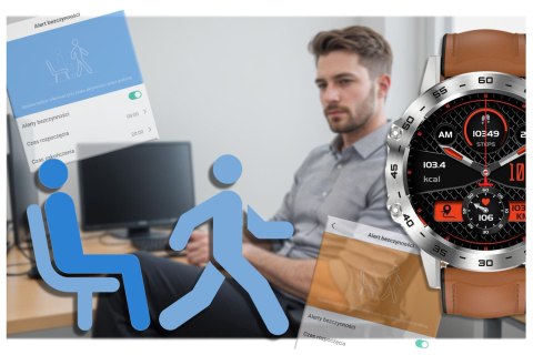 SMARTWATCH MĘSKI GRAVITY GT9-8 - WYKONYWANIE POŁĄCZEŃ, CIŚNIENIOMIERZ (sg021h) Gravity