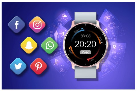 SMARTWATCH UNISEX GRAVITY GT1-8 - PULSOMETR, WŁASNE TARCZE (sg015h) Gravity