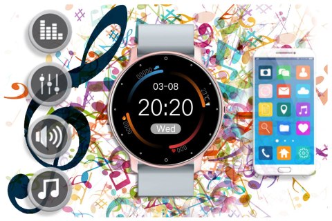 SMARTWATCH UNISEX GRAVITY GT1-8 - PULSOMETR, WŁASNE TARCZE (sg015h) Gravity