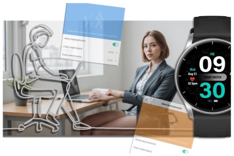 SMARTWATCH UNISEX GRAVITY GT2-6 - ROZMOWY BLUETOOTH, WŁASNE TARCZE (sg019f) Gravity