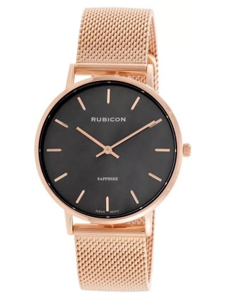 ZEGAREK DAMSKI RUBICON RNBD76 - czarne/rosegold (zr640d) Rubicon