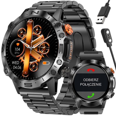 SMARTWATCH MĘSKI GRAVITY GT20-1 - AMOLED, DODATKOWY PASEK (sg024a) Gravity