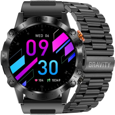 SMARTWATCH MĘSKI GRAVITY GT20-1 - AMOLED, DODATKOWY PASEK (sg024a) Gravity