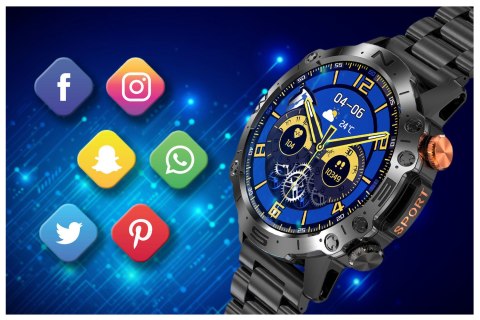 SMARTWATCH MĘSKI GRAVITY GT20-1 - AMOLED, DODATKOWY PASEK (sg024a) Gravity