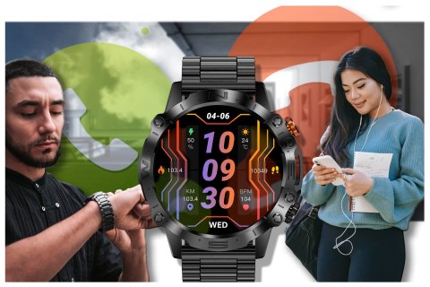 SMARTWATCH MĘSKI GRAVITY GT20-1 - AMOLED, DODATKOWY PASEK (sg024a) Gravity