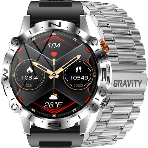 SMARTWATCH MĘSKI GRAVITY GT20-2 - AMOLED, DODATKOWY PASEK (sg024b) Gravity