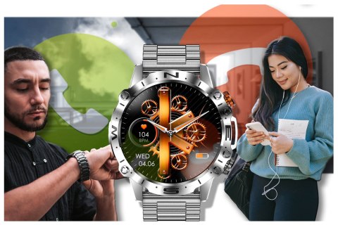 SMARTWATCH MĘSKI GRAVITY GT20-2 - AMOLED, DODATKOWY PASEK (sg024b) Gravity