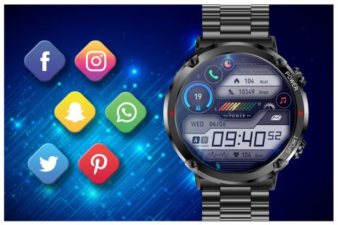 SMARTWATCH MĘSKI GRAVITY GT21-1 - BLUETOOTH CALL, DODATKOWY PASEK (sg025a) Gravity