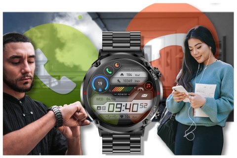 SMARTWATCH MĘSKI GRAVITY GT21-1 - BLUETOOTH CALL, DODATKOWY PASEK (sg025a) Gravity