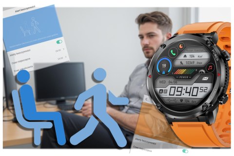 SMARTWATCH MĘSKI GRAVITY GT21-2 - BLUETOOTH CALL, DODATKOWY PASEK (sg025b) Gravity