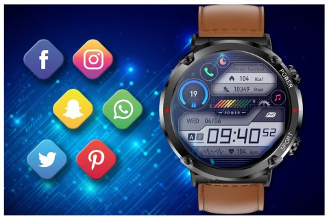 SMARTWATCH MĘSKI GRAVITY GT21-4 - BLUETOOTH CALL, DODATKOWY PASEK (sg025d) Gravity