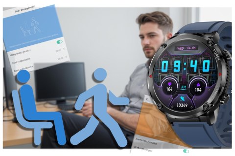 SMARTWATCH MĘSKI GRAVITY GT21-5 - BLUETOOTH CALL, DODATKOWY PASEK (sg025e) Gravity