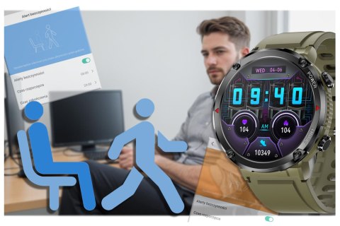 SMARTWATCH MĘSKI GRAVITY GT21-7 - BLUETOOTH CALL, DODATKOWY PASEK (sg025g) Gravity