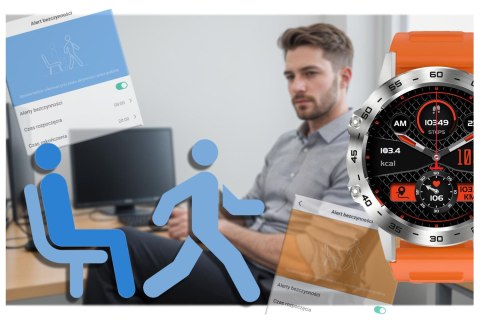 SMARTWATCH MĘSKI GRAVITY GT9-9- WYKONYWANIE POŁĄCZEŃ, CIŚNIENIOMIERZ (sg021i) Gravity