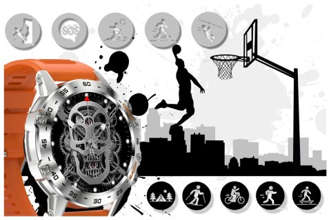 SMARTWATCH MĘSKI GRAVITY GT9-9- WYKONYWANIE POŁĄCZEŃ, CIŚNIENIOMIERZ (sg021i) Gravity