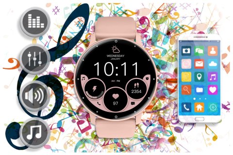 SMARTWATCH UNISEX GRAVITY GT1-5 PRO - ROZMOWY BLUETOOTH, DODATKOWY PASEK (sg027e) Gravity