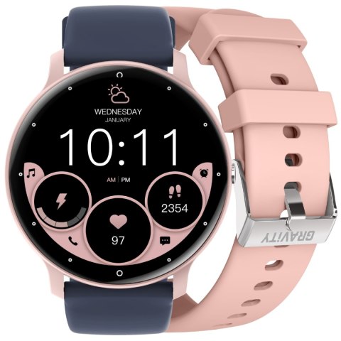 SMARTWATCH UNISEX GRAVITY GT1-7 PRO - ROZMOWY BLUETOOTH, DODATKOWY PASEK (sg027g) Gravity