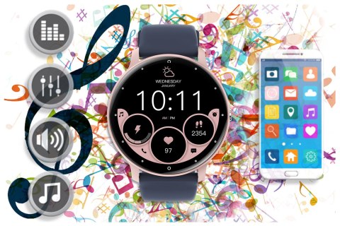 SMARTWATCH UNISEX GRAVITY GT1-7 PRO - ROZMOWY BLUETOOTH, DODATKOWY PASEK (sg027g) Gravity