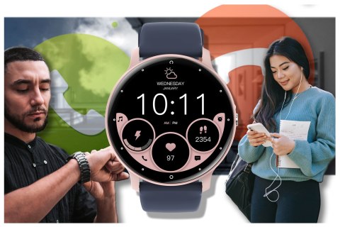 SMARTWATCH UNISEX GRAVITY GT1-7 PRO - ROZMOWY BLUETOOTH, DODATKOWY PASEK (sg027g) Gravity