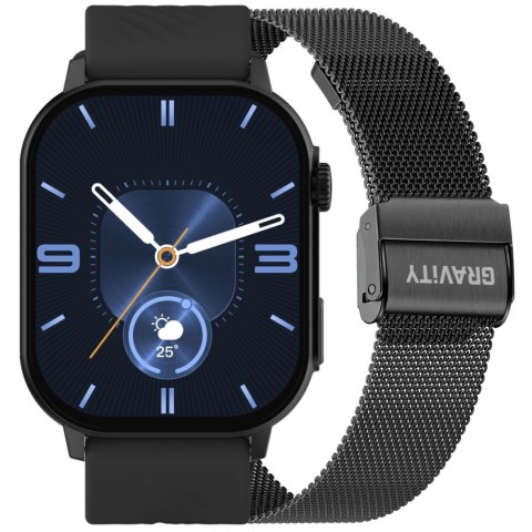 SMARTWATCH UNISEX GRAVITY GT15-1 - ROZMOWY BLUETOOTH, DODATKOWY PASEK (sg029a) Gravity
