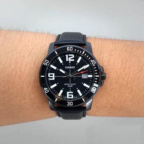 ZEGAREK MĘSKI CASIO MTP-VD01BL-1B (zd169d) + BOX Casio