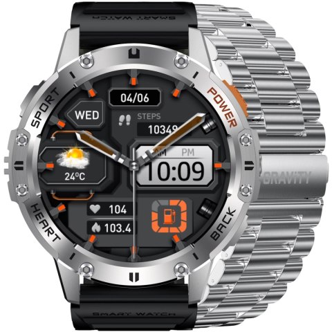SMARTWATCH MĘSKI GRAVITY GT22-2 - AMOLED, DODATKOWY PASEK (sg030b) Gravity