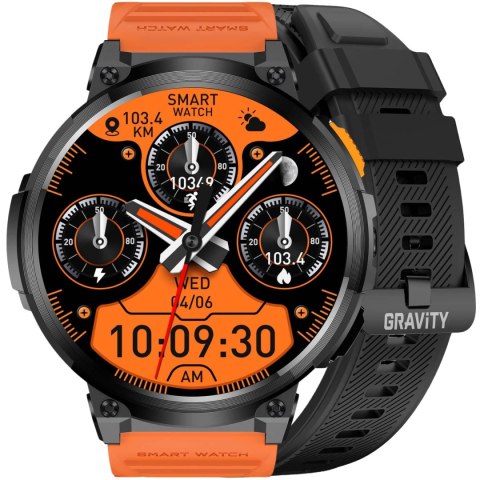 SMARTWATCH MĘSKI GRAVITY GT23-3 - LATARKA, DODATKOWY PASEK (sg031c) Gravity