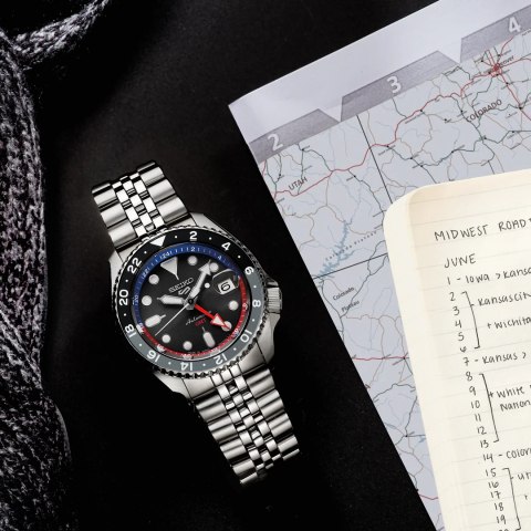ZEGAREK MĘSKI SEIKO 5 SPORTS SSK019K1 GMT AUTOMAT + BOX Seiko