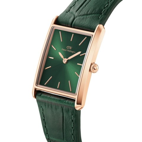 ZEGAREK DAMSKI DANIEL WELLINGTON Bound Crocodile Emerald Rose Gold 22mm DW00100694 + BOX Daniel Wellington