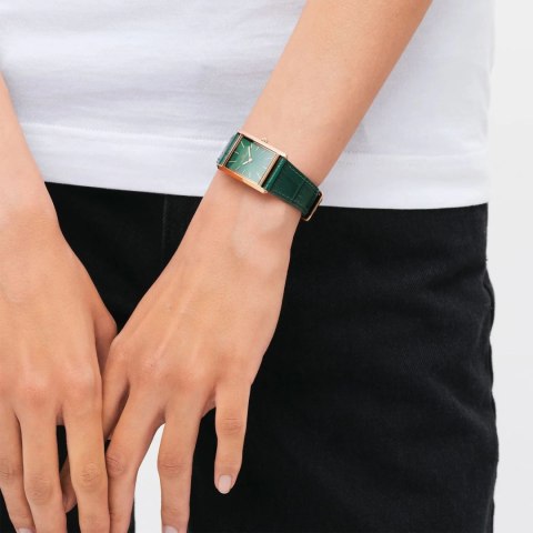ZEGAREK DAMSKI DANIEL WELLINGTON Bound Crocodile Emerald Rose Gold 22mm DW00100694 + BOX Daniel Wellington