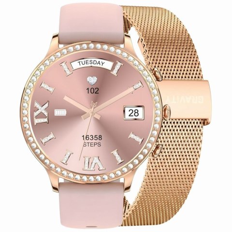SMARTWATCH DAMSKI GRAVITY GT5-5 - DODATKOWY PASEK (sg043e) Gravity