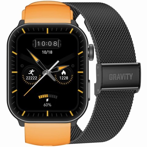 SMARTWATCH UNISEX GRAVITY GT28-2 - ROZMOWY BLUETOOTH, DODATKOWY PASEK (sg037b) Gravity