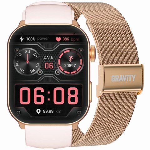 SMARTWATCH UNISEX GRAVITY GT28-6 - ROZMOWY BLUETOOTH, DODATKOWY PASEK (sg037f) Gravity
