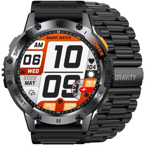SMARTWATCH MĘSKI GRAVITY GT22-1 - AMOLED, DODATKOWY PASEK (sg030a) Gravity