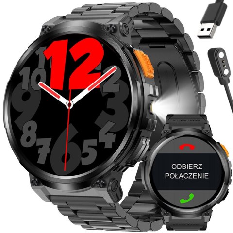 SMARTWATCH MĘSKI GRAVITY GT23-1 - LATARKA, DODATKOWY PASEK (sg031a) Gravity