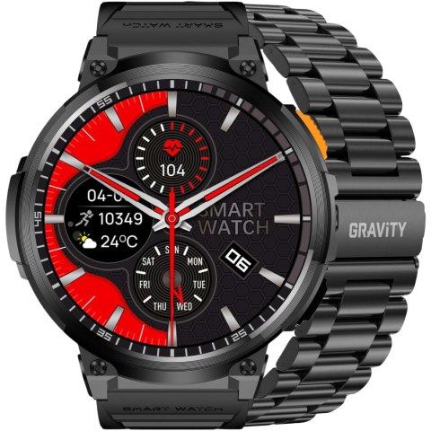 SMARTWATCH MĘSKI GRAVITY GT23-1 - LATARKA, DODATKOWY PASEK (sg031a) Gravity