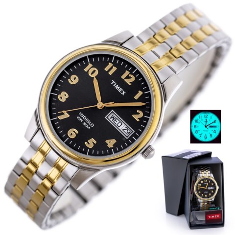 ZEGAREK MĘSKI TIMEX Charles Two-Tone T26481 INDIGLO + BOX Timex