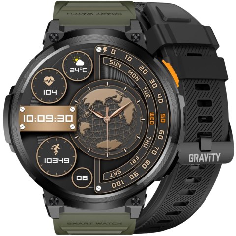 SMARTWATCH MĘSKI GRAVITY GT23-5 - LATARKA, DODATKOWY PASEK (sg031e) Gravity