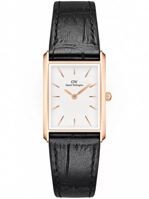 ZEGAREK DAMSKI DANIEL WELLINGTON Bound Black Crocodile Rose Gold 24mm DW00100698 + BOX Daniel Wellington