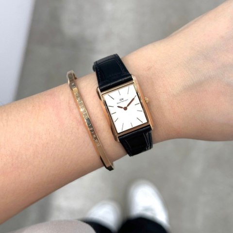 ZEGAREK DAMSKI DANIEL WELLINGTON Bound Black Crocodile Rose Gold 24mm DW00100698 + BOX Daniel Wellington