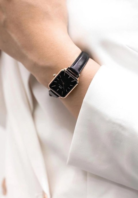 ZEGAREK DAMSKI DANIEL WELLINGTON DW00100435 - Quadro Pressed Sheffield Rose Gold 20mm + BOX Daniel Wellington