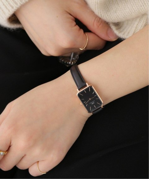 ZEGAREK DAMSKI DANIEL WELLINGTON DW00100435 - Quadro Pressed Sheffield Rose Gold 20mm + BOX Daniel Wellington